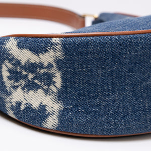 CELINE MEDIUM AVA BAG TRIOMPHE DENIM NAVY/ TAN. GHW