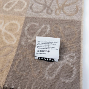 LOEWE ANAGRAM SCARF IN WOOL & CASHMERE BEIGE