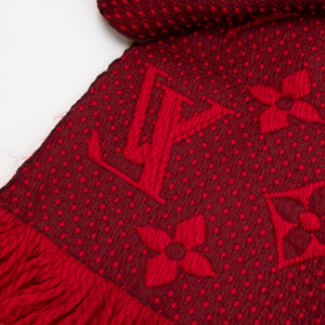 LOUIS VUITTON LOGOMANIA SCARF WOOL / SILK RED