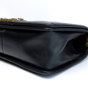 CHANEL MEDIUM LEBOY BLACK CALFSKIN LEATHER GHW