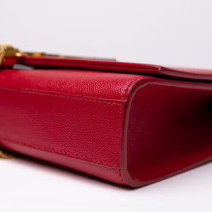 SAINT LAURENT KATE BAG MEDIUM RED CALFSKIN LEATHER GHW