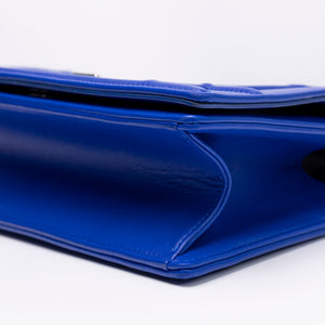 CHRISTAIN DIOR DIORAMA WALLET ON CHAIN BLUE LAMBSKIN LEATHER SHW