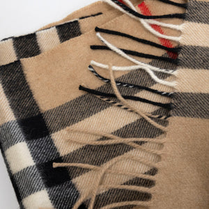 BURBERRY CHECK CASHMERE SCARF BEIGE