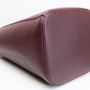 LOEWE MEDIUM PEBBLE BUCKET BAG DARK BURGUNDY CALFSKIN GHW