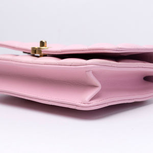 CHANEL 24S TOP HANDLE WALLET ON CHAIN PINK LAMBSKIN GHW
