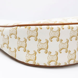 CELINE AVA BAG TRIOMPHE CANVAS/ CALFSKIN WHITE/ BROWN GHW