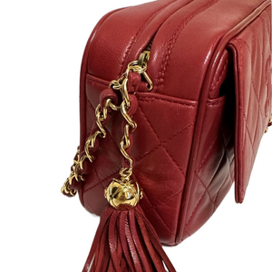 CHANEL VINTAGE CROSSBODY BAG RED GHW