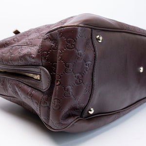 GUCCI GUCCISSIMA LARGE PRINCY TOTE BAG BROWN LEATHER GHW
