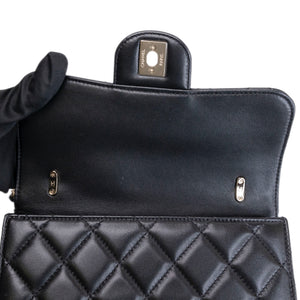 CHANEL 25B CLASSIC FLAP MATELASSE CHAIN STRAP MINI BAG BLACK LAMBSKIN LGHW