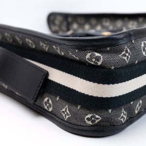 LOUIS VUITTON BESACE MARY KATE BAG BLUE MINI LIN CANVAS GHW