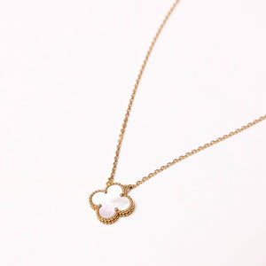 VAN CLEEF & ARPELS SWEET ALHAMBRA PENDANT WHITE MOTHER OF PEARL YELLOW GOLD