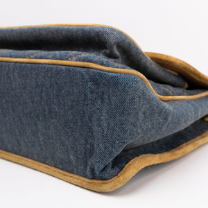 SAINT LAURENT MEDIUM NIKKI SHOULDER BAG DENIM BLUE / CINNAMON GHW