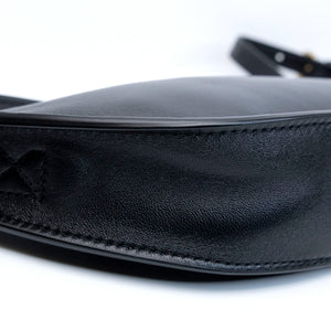 BURBERRY MINI SHIELD LEATHER SHOULDER BAG BLACK GHW
