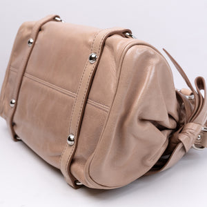 MIU MIU VITELLO LUX BOW SATCHEL CALFSKIN LEATHER