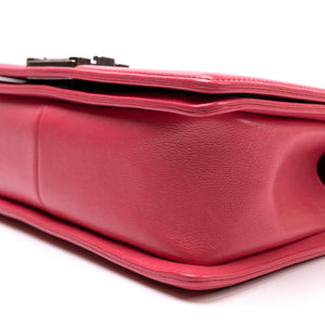 CHANEL MEDIUM LEBOY PINK CALFSKIN LEATHER MULTICOLORED HARDWARE