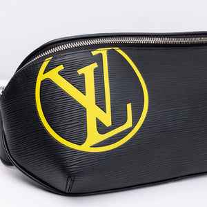 LOUIS VUITTON BUM BAG BLACK EPI LEATHER SHW