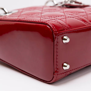 CHRISTAIN DIOR MINI LADY DIOR PATENT RED SHW