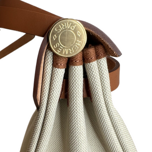 HERMES HERBAG ZIP 31 BAG CANVAS/HUNTER BENTON/FAUVE GHW STAMP B
