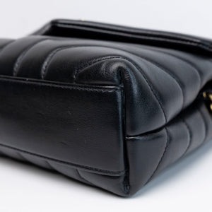 SAINT LAURENT TOY LOULOU BAG QUILTED BLACK GHW