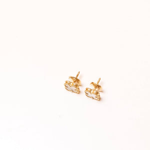 VAN CLEEF & ARPELS 18K YELLOW GOLD MOTHER OF PEARL SWEET ALHAMBRA EARRINGS