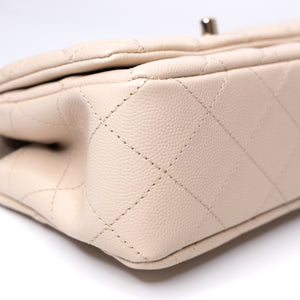 CHANEL 25S MINI COCO CRUSH HANDLE BAG CAVIAR BEIGE LGHW(MICROCHIP)