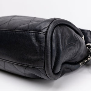 CHANEL ULTIMATE SMALL SOFT HOBO BAG BLACK QUILTED LAMBSKIN SHW