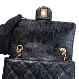 CHANEL 26C MINI FLAP BAG BLACK CAVIAR GHW (MICROCHIP)