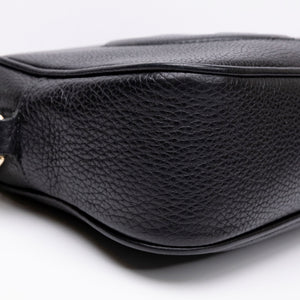 GUCCI SOHO DISCO CAMERA BAG CALFSKIN LEATHER BLACK LGHW