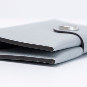 HERMES R.M.S CARD HOLDER BLEU GLACIER / ARDOISE EVERCOLOR CALFSKIN SHW