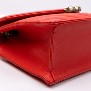 CHANEL CHEVRON FLAP BAG CALFSKIN LEATHER LGHW