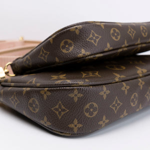 LOUIS VUITTON MULTI POCHETTE ACCESSORIES MONOGRAM CANVAS PINK STRAP GHW