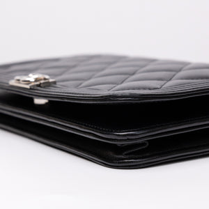 CHANEL BOY WOC WALLET ON CHAIN BLACK LAMBSKIN LEATHER SHW