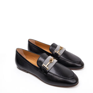 TOD'S BLACK LEATHER LOAFERS SIZE 37