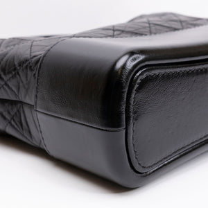 CHANEL MEDIUM GABRIELLE HOBO BAG BLACK CALFSKIN LEATHER GOLD / SILVER TONE