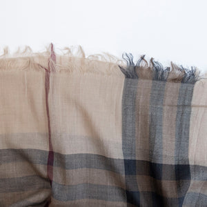 BURBERRY BEIGE VINTAGE WOOL & SILK SCARF