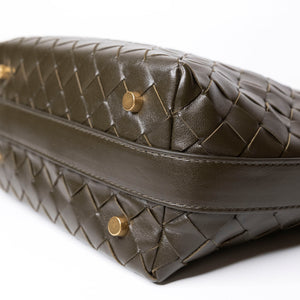 BOTTEGA VENETA WALLACE BAG CALFSKIN KAKI GHW