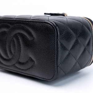 CHANEL LONG VANITY WITH CHAIN CAVIAR BLACK LGHW