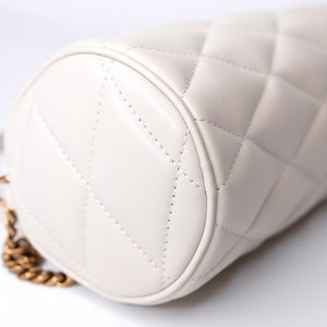 SAINT LAURENT SADE TUBE SHOULDER BAG MINI WHITE GHW