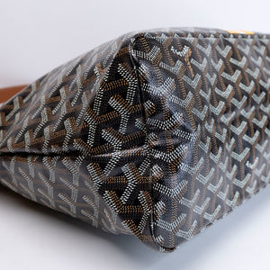 GOYARD BOHEME HOBO BAG CANVAS / CALFSKIN BLACK / BROWN SHW