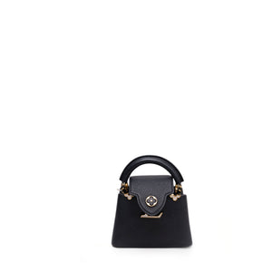 LOUIS VUITTON CAPUCINES NANO HANDBAG BLACK GHW