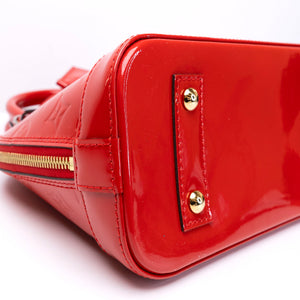 LOUIS VUITTON ALMA BB MONOGRAM PATENT RED GHW