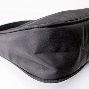 PRADA BLACK NYLON HOBO BAG