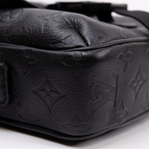 LOUIS VUITTON GETAWAY MESSENGER  BLACK MONOGRAM SHADOW LEATHER BLACK HARDWARE