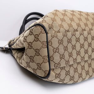 GUCCI GG CANVAS SUKEY TOTE BEIGE GHW