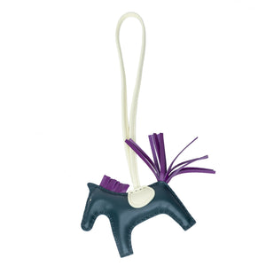 HERMES RODEO PM BAG CHARM VERT CYPRES/MAUVE PALE STAMP W