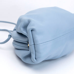 BOTTEGA VENETA MINI POUCH CALFSKIN BLUE GHW