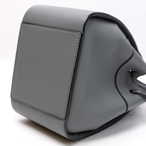 LOEWE MINI HAMMOCK DRAWSTRING BAG GREY GRAINED CALFSKIN LEATHER SHW