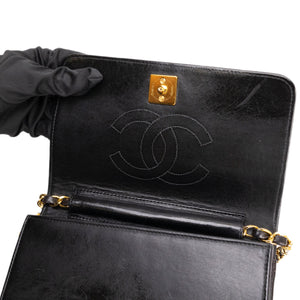 CHANEL VINTAGE FLAP BAG BLACK QUILTED LAMBSKIN GHW