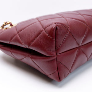 CHANEL MINI SHOPPING TOTE DARK BURGUNDY LAMBSKIN GHW (MICROCHIP)