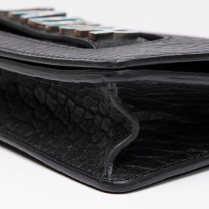 CHRISTIAN DIOR J'ADIOR FLAP BAG BLACK LAMBSKIN LEATHER SHW